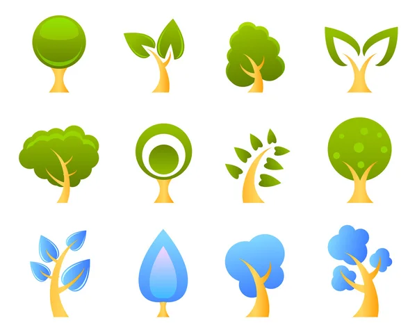 Иконки деревьев — стоковый вектор