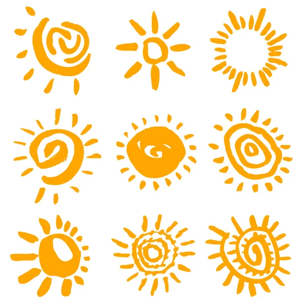 Sun symbols — Stock Vector