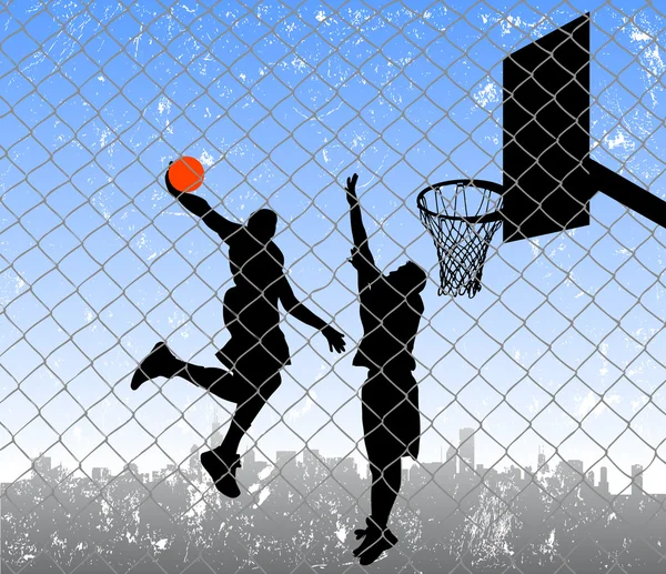 Баскетбол на улице — стоковый вектор