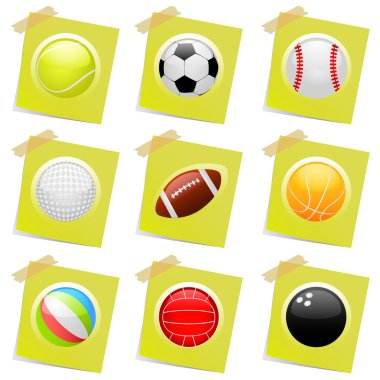 Sport ball on the post it clipart