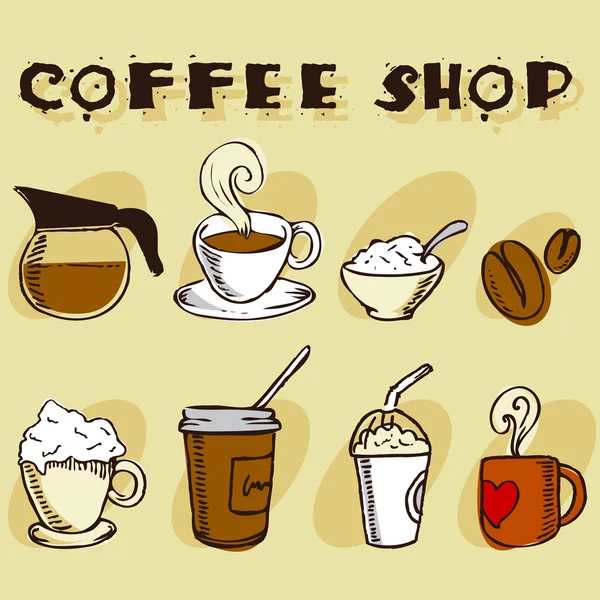 Éléments de conception de café — Image vectorielle