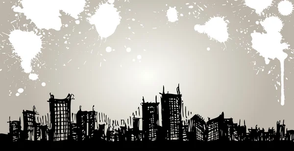 Paysage ville grunge — Image vectorielle