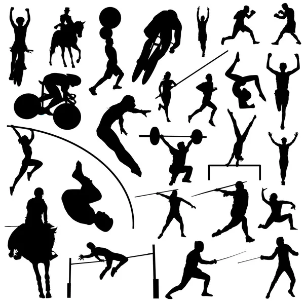 Silhouettes sportives olympiques — Image vectorielle