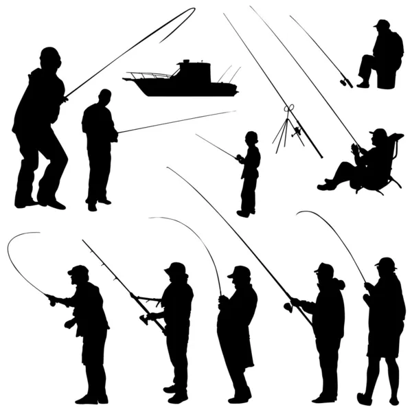 Jeu de pêcheurs — Image vectorielle