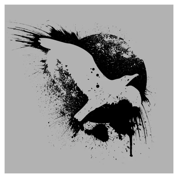 Oiseau grunge abstrait — Image vectorielle