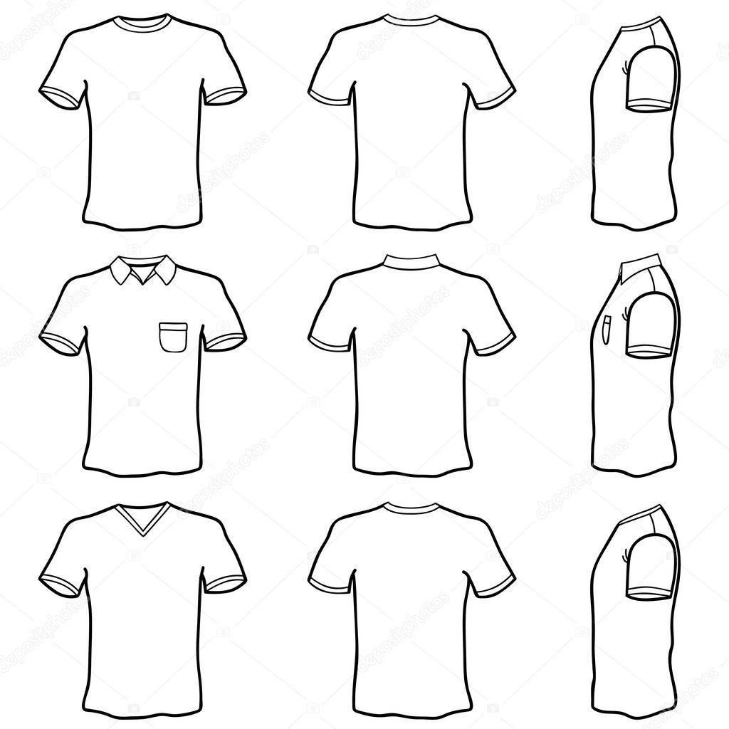 Clothing Templates For Photoshop Blank T Shirt Set Stock Vector C Bogalo