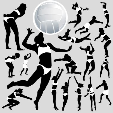 Beach volley and volleyball clipart