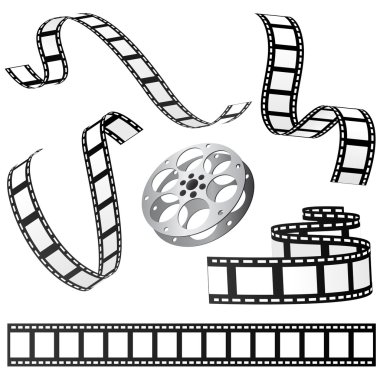 Set of film and roll clipart