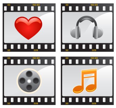 Film with symbols clipart