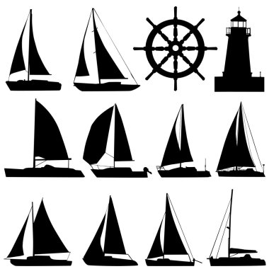 Sailing silhouette clipart