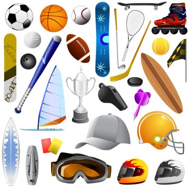 Sport items clipart