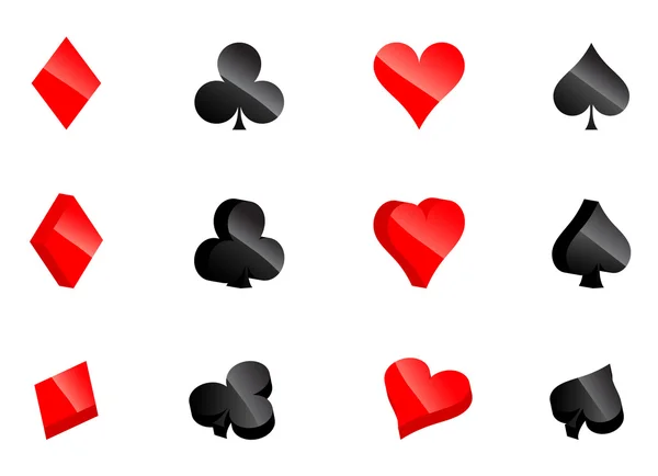 Casino kart sembolleri — Stok Vektör