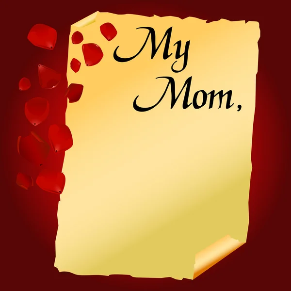 Anneler günü mektup — Stok Vektör