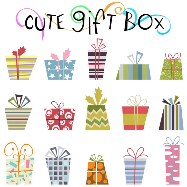 Cute gift box — Stock Vector