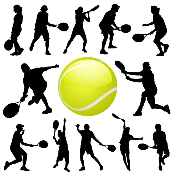 Tenisz játékosok — Stock Vector