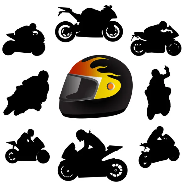 Motorfiets silhouet — Stockvector