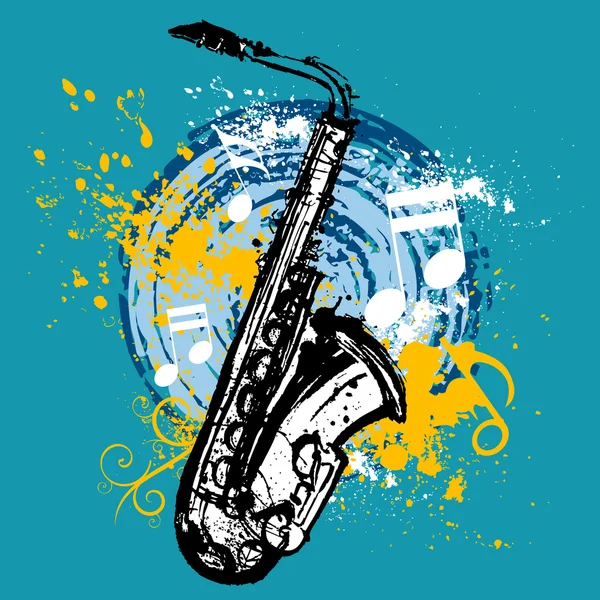 Saxofon design — Stockový vektor