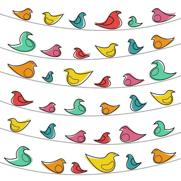 Patrón decorativo con aves — Archivo Imágenes Vectoriales