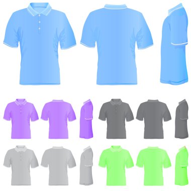 T shirt 5 different colors clipart