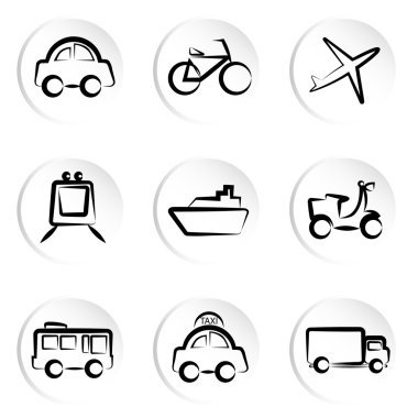 Transportation icons clipart