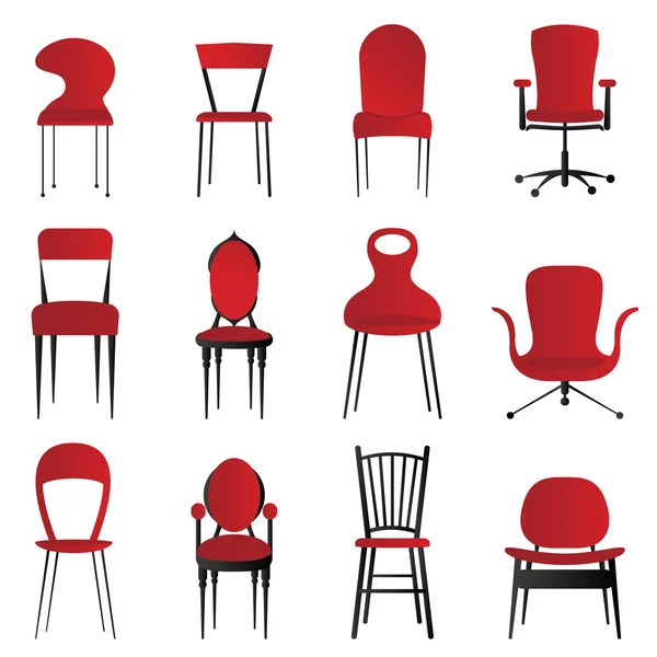 Rote Stühle — Stockvektor