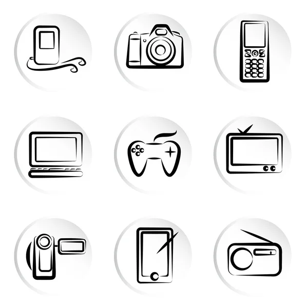 Elektroniczne ikony — Wektor stockowy