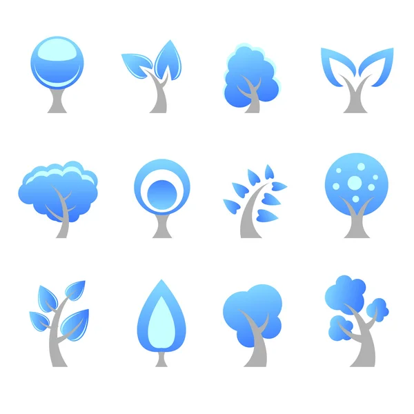 Träd ikoner — Stock vektor