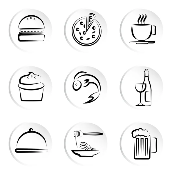Иконы продуктов питания — стоковый вектор