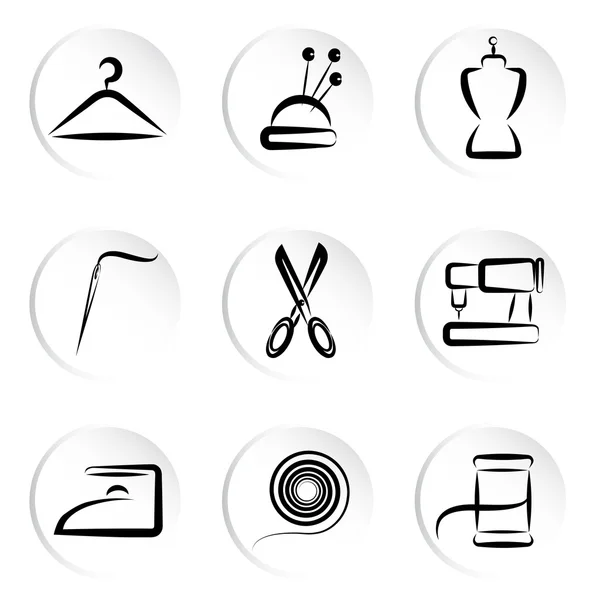 Tailoring icons — Stock Vector