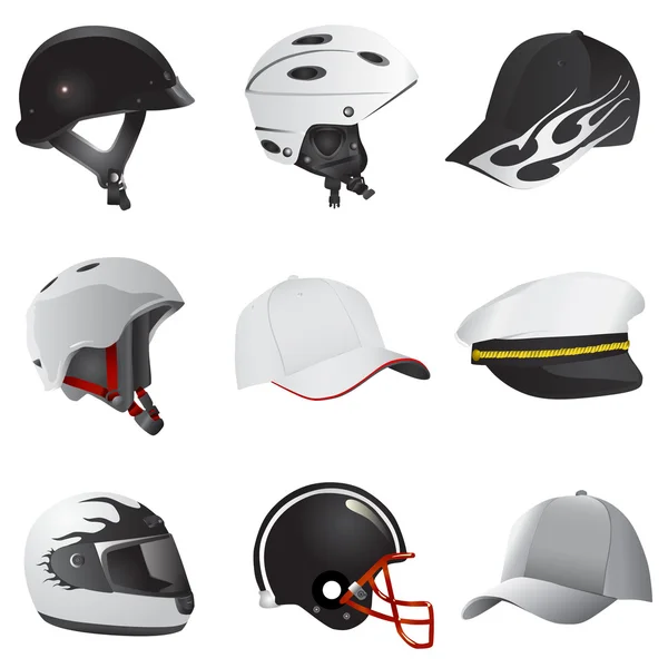 Chapéu e capacete — Vetor de Stock