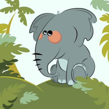 Elephant in the jungle clipart