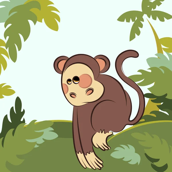 Majom a dzsungelben — Stock Vector
