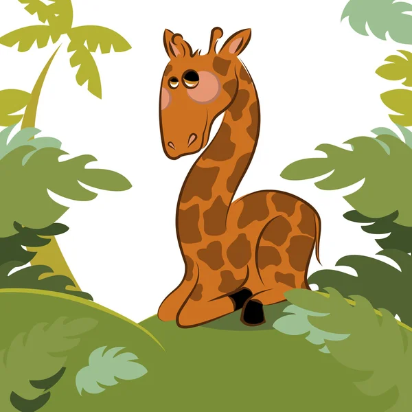 Giraff i djungeln — Stock vektor
