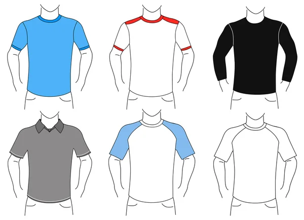 Set di t-shirt uomo bianco — Vettoriale Stock