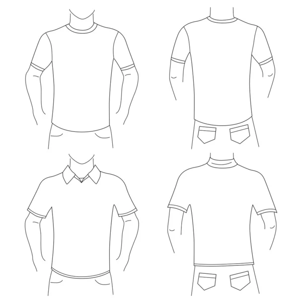 Set di t-shirt bianche — Vettoriale Stock