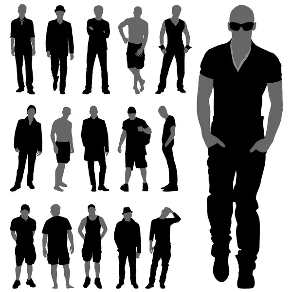 Fashion man silhouettes — Stock Vector