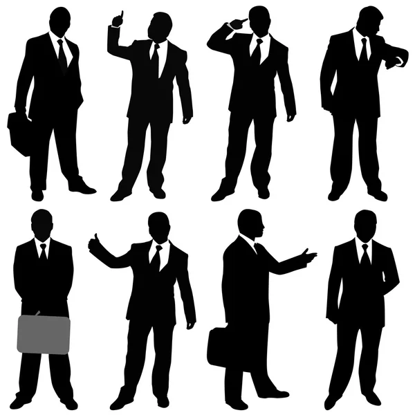 Businessman different positions — Stock Vector