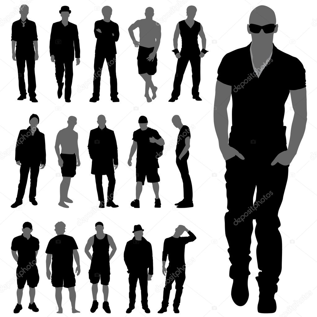 Fashion man silhouettes