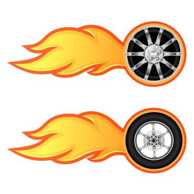 Car and motorcycle wheel clipart