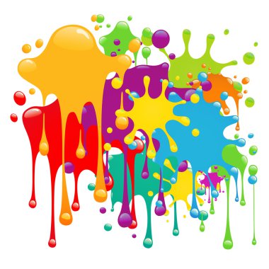 Color paint splashes clipart