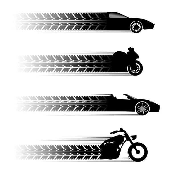 Símbolos de carro e moto — Vetor de Stock