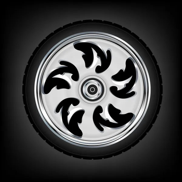摩托车车轮和轮胎 — 图库矢量图片