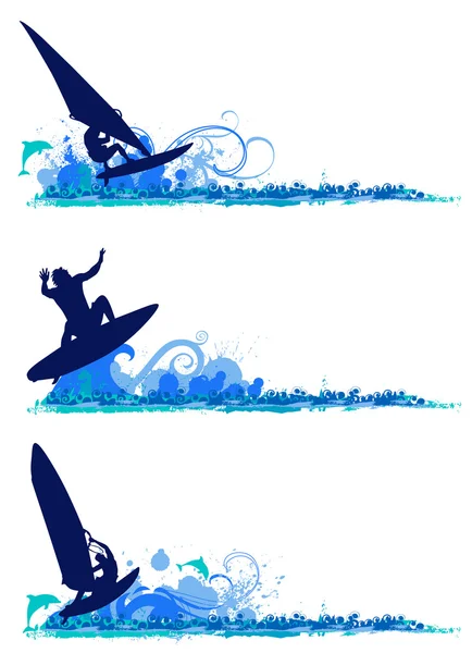 서핑 디자인 요소 — 스톡 벡터