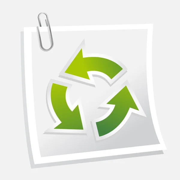 Recycle symbol with note — Stock Vector