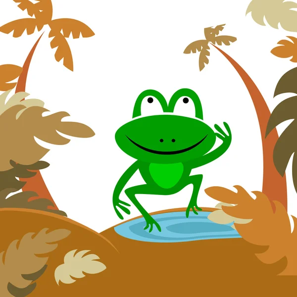 在森林里的青蛙 — 图库矢量图片