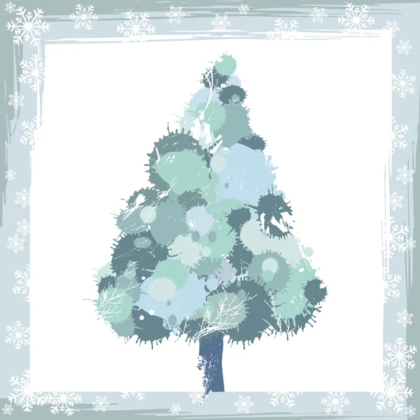 Зимовий фон з сосновим деревом — стоковий вектор