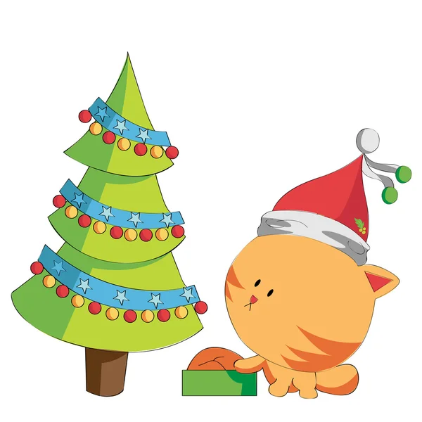 クリスマス猫 — ストックベクタ