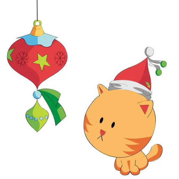 Christmas Cat — Stock Vector
