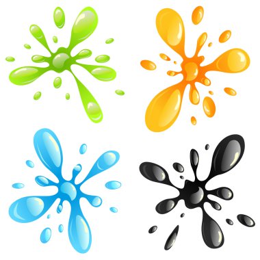 Colorful splash set clipart