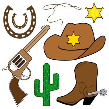 Cowboy design elements clipart